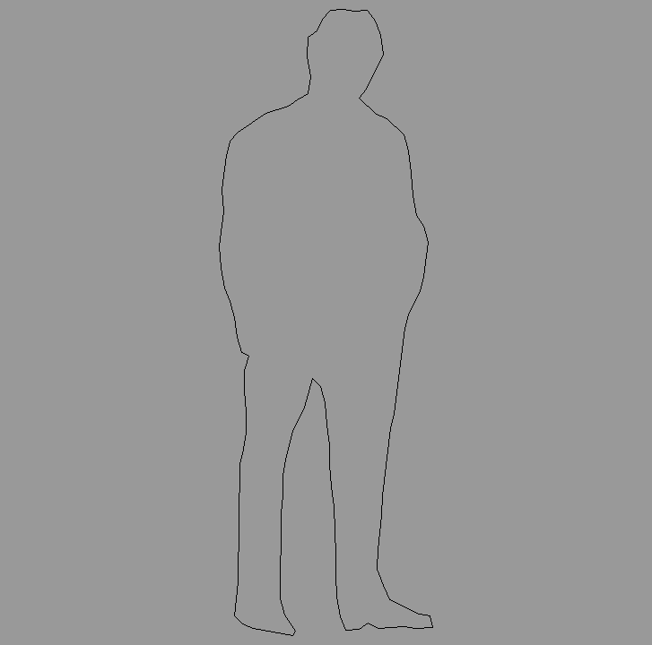 Bloque Autocad Vista de Silueta vacía 47 en Alzado